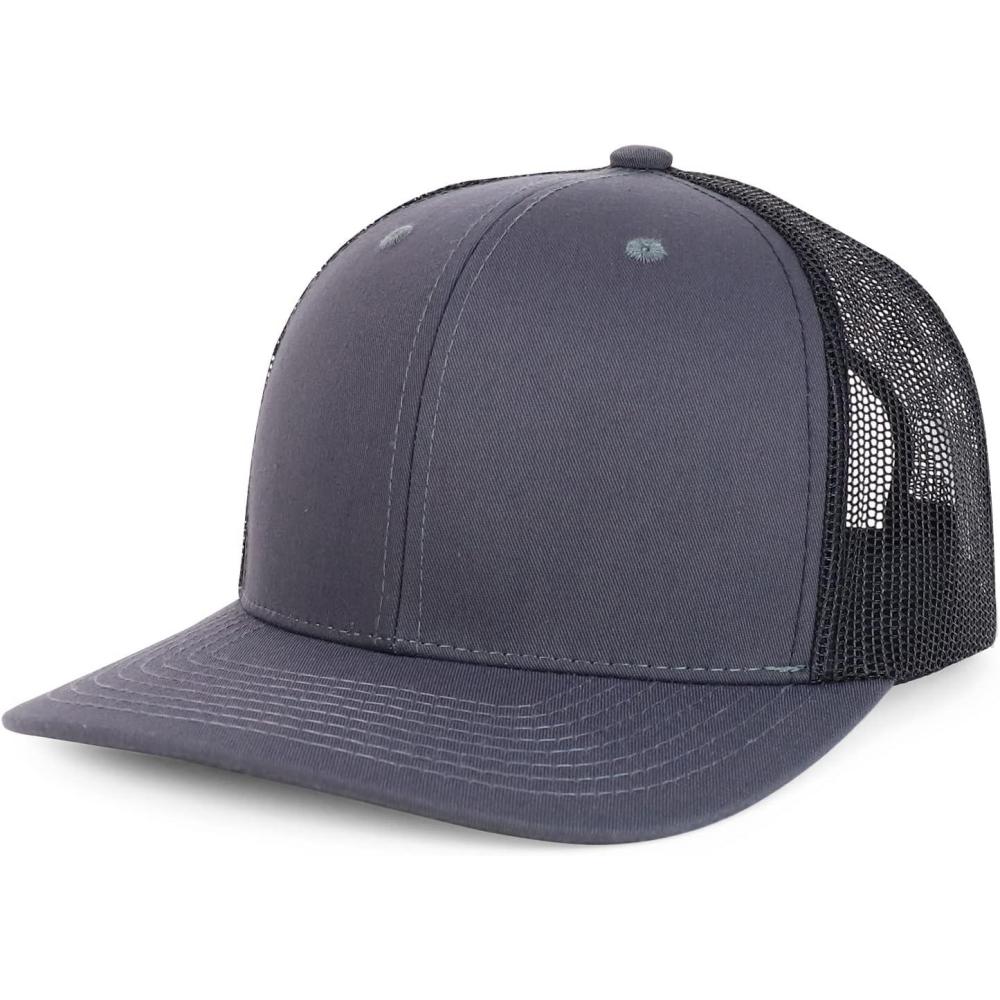 imageTrendy Apparel Shop Premium Structured 6 Panel Mesh Back Trucker CapCharcoal Black