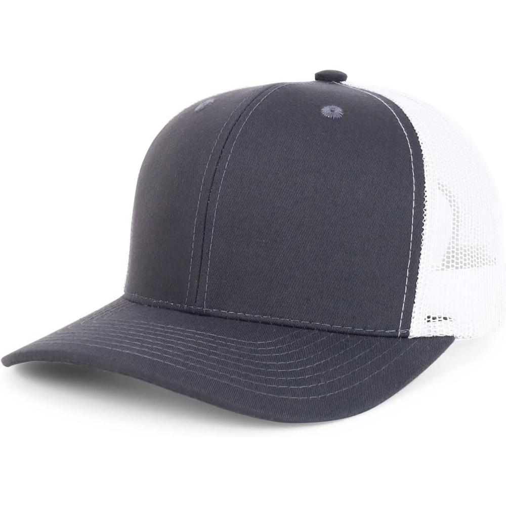 imageTrendy Apparel Shop Premium Structured 6 Panel Mesh Back Trucker CapCharcoal White