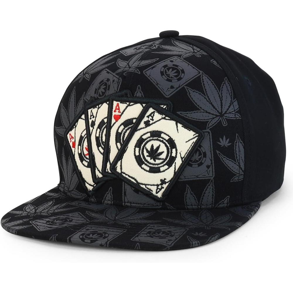 imageTrendy Apparel Shop Rasta Marijuana Leaf Weed 3D Embroidered Flat Bill Snapback CapBlack Black 10