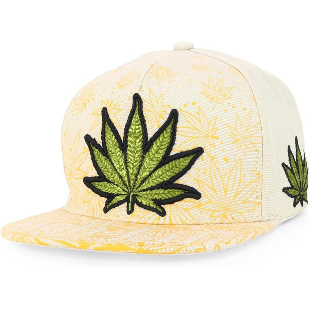 imageTrendy Apparel Shop Rasta Marijuana Leaf Weed 3D Embroidered Flat Bill Snapback CapStone Stone 9