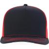 imageTrendy Apparel Shop 5 Panel Structured Trucker Cap with Mexico Flag Design UndervisorBlack Red