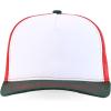 imageTrendy Apparel Shop 5 Panel Structured Trucker Cap with Mexico Flag Design UndervisorWhite Red