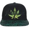 imageTrendy Apparel Shop Rasta Marijuana Leaf Weed 3D Embroidered Flat Bill Snapback CapBlack Black 4