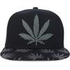 imageTrendy Apparel Shop Rasta Marijuana Leaf Weed 3D Embroidered Flat Bill Snapback CapBlack Black 5