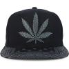 imageTrendy Apparel Shop Rasta Marijuana Leaf Weed 3D Embroidered Flat Bill Snapback CapBlack Black 6