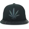 imageTrendy Apparel Shop Rasta Marijuana Leaf Weed 3D Embroidered Flat Bill Snapback CapBlack Black