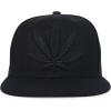 imageTrendy Apparel Shop Rasta Marijuana Leaf Weed 3D Embroidered Flat Bill Snapback CapBlack Black 7