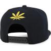 imageTrendy Apparel Shop Rasta Marijuana Leaf Weed 3D Embroidered Flat Bill Snapback CapBlack Gold 7