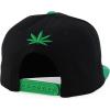imageTrendy Apparel Shop Rasta Marijuana Leaf Weed 3D Embroidered Flat Bill Snapback CapBlack Kelly Green 3