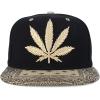 imageTrendy Apparel Shop Rasta Marijuana Leaf Weed 3D Embroidered Flat Bill Snapback CapBlack Khaki 6