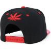 imageTrendy Apparel Shop Rasta Marijuana Leaf Weed 3D Embroidered Flat Bill Snapback CapBlack Red 6