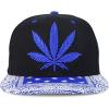 imageTrendy Apparel Shop Rasta Marijuana Leaf Weed 3D Embroidered Flat Bill Snapback CapBlack Royal 6