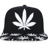 imageTrendy Apparel Shop Rasta Marijuana Leaf Weed 3D Embroidered Flat Bill Snapback CapBlack White 5
