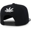 imageTrendy Apparel Shop Rasta Marijuana Leaf Weed 3D Embroidered Flat Bill Snapback CapBlack White 6