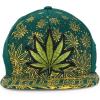 imageTrendy Apparel Shop Rasta Marijuana Leaf Weed 3D Embroidered Flat Bill Snapback CapDark Green Dark Green 9