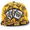 imageTrendy Apparel Shop Rasta Marijuana Leaf Weed 3D Embroidered Flat Bill Snapback CapGold Black 10