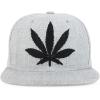 imageTrendy Apparel Shop Rasta Marijuana Leaf Weed 3D Embroidered Flat Bill Snapback CapHgrey Black 7