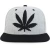 imageTrendy Apparel Shop Rasta Marijuana Leaf Weed 3D Embroidered Flat Bill Snapback CapHgrey Black Black 7