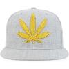 imageTrendy Apparel Shop Rasta Marijuana Leaf Weed 3D Embroidered Flat Bill Snapback CapHgrey Gold 7