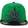imageTrendy Apparel Shop Rasta Marijuana Leaf Weed 3D Embroidered Flat Bill Snapback CapKelly Green Black 3