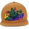 imageTrendy Apparel Shop Rasta Marijuana Leaf Weed 3D Embroidered Flat Bill Snapback CapLight Brown Light Brown 7