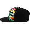 imageTrendy Apparel Shop Rasta Marijuana Leaf Weed 3D Embroidered Flat Bill Snapback CapRainbow Black 1