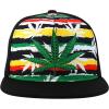 imageTrendy Apparel Shop Rasta Marijuana Leaf Weed 3D Embroidered Flat Bill Snapback CapRainbow Black 1