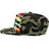 imageTrendy Apparel Shop Rasta Marijuana Leaf Weed 3D Embroidered Flat Bill Snapback CapRainbow Camo1