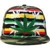 imageTrendy Apparel Shop Rasta Marijuana Leaf Weed 3D Embroidered Flat Bill Snapback CapRainbow Camo1
