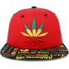 imageTrendy Apparel Shop Rasta Marijuana Leaf Weed 3D Embroidered Flat Bill Snapback CapRed Rasta