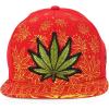 imageTrendy Apparel Shop Rasta Marijuana Leaf Weed 3D Embroidered Flat Bill Snapback CapRed Red 9