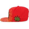 imageTrendy Apparel Shop Rasta Marijuana Leaf Weed 3D Embroidered Flat Bill Snapback CapRed Red 9