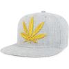 imageTrendy Apparel Shop Rasta Marijuana Leaf Weed 3D Embroidered Flat Bill Snapback CapHgrey Gold 7