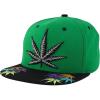 imageTrendy Apparel Shop Rasta Marijuana Leaf Weed 3D Embroidered Flat Bill Snapback CapKelly Green Black 3