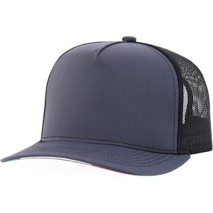 imageTrendy Apparel Shop 5 Panel Structured Trucker Cap with Mexico Flag Design UndervisorCharcoal Black