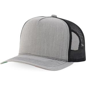 imageTrendy Apparel Shop 5 Panel Structured Trucker Cap with Mexico Flag Design UndervisorHgrey Black