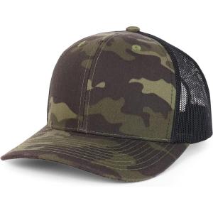 imageTrendy Apparel Shop Premium Structured 6 Panel Mesh Back Trucker CapBlack Camo Black