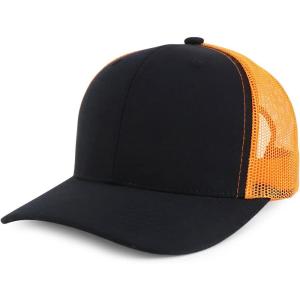 imageTrendy Apparel Shop Premium Structured 6 Panel Mesh Back Trucker CapBlack Orange