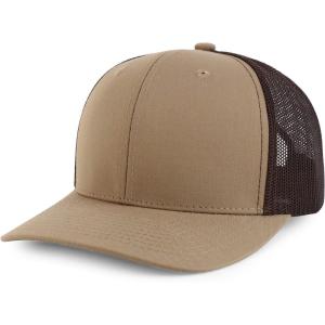 imageTrendy Apparel Shop Premium Structured 6 Panel Mesh Back Trucker CapKhaki Brown