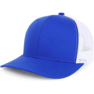 imageTrendy Apparel Shop Premium Structured 6 Panel Mesh Back Trucker CapRoyal White
