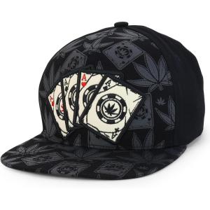 imageTrendy Apparel Shop Rasta Marijuana Leaf Weed 3D Embroidered Flat Bill Snapback CapBlack Black 10