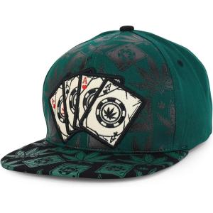 imageTrendy Apparel Shop Rasta Marijuana Leaf Weed 3D Embroidered Flat Bill Snapback CapDark Green Black 10