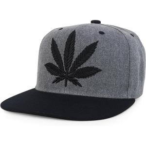 imageTrendy Apparel Shop Rasta Marijuana Leaf Weed 3D Embroidered Flat Bill Snapback CapDark Grey Black Black 7