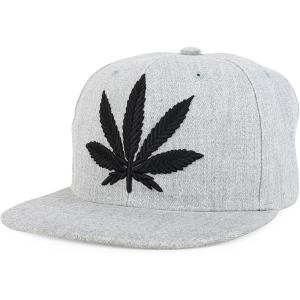 imageTrendy Apparel Shop Rasta Marijuana Leaf Weed 3D Embroidered Flat Bill Snapback CapHgrey Black 7