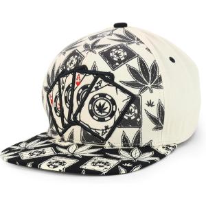 imageTrendy Apparel Shop Rasta Marijuana Leaf Weed 3D Embroidered Flat Bill Snapback CapStone Black 10
