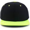 imageTrendy Apparel Shop Oversize XXL Structured Blank Flatbill Snapback CapBlack Neon Green