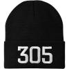 imageTrendy Apparel Shop Miami 305 Old English Embroidered Long Cuff BeanieBlack