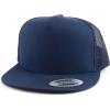 imageTrendy Apparel Shop Oversize XXL Structured Blank 5 Panel Flatbill Snapback Mesh CapNavy