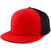 imageTrendy Apparel Shop Oversize XXL Structured Blank 5 Panel Flatbill Snapback Mesh CapRed Black