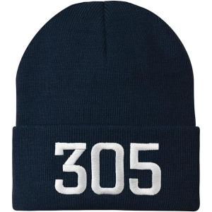 imageTrendy Apparel Shop Miami 305 Old English Embroidered Long Cuff BeanieNavy